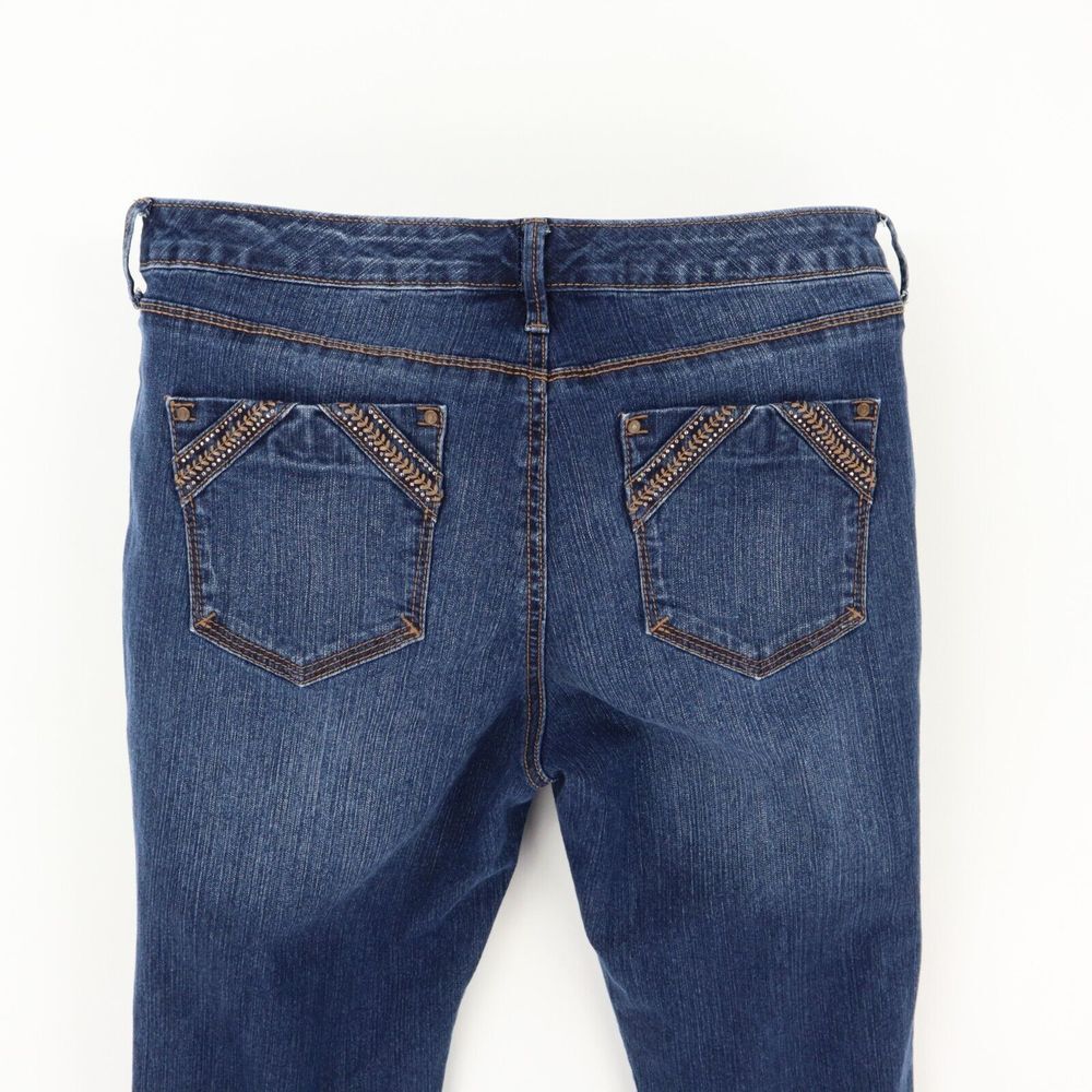 Gloria Vanderbilt Crop Jeans Womens 10P Blue Faded Denim Copper Studded‎ Pockets